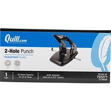 Quill Brand® 2-Hole Punch, 12 Sheet Capacity, Black (10354-QCC)