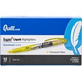 Quill Brand® Hype Liquid Pen Style Highlighters, Chisel Tip, Fluorescent Yellow, Dozen (13093-QL)