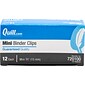 Quill Brand® Mini Binder Clips, 1/4" Capacity, Black, 12/Box (720100)