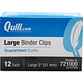 Quill Brand® Large Binder Clips, 1 Capacity, Black, 12/Box (721000-QCC)