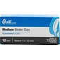 Quill Brand® Medium Binder Clips, 5/8" Capacity, 12/Box (720500-QCC)