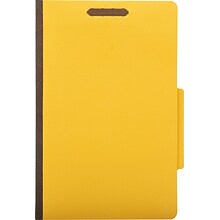 Quill Brand® 2/5-Cut Pressboard Classification Folders with Pockets, 2-Partitions, 6-Fasteners, Lega