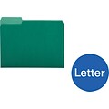 Quill Brand® Interior File Folders, 1/3-Cut, Letter Size, Bright Green, 100/Box (7391BGR)