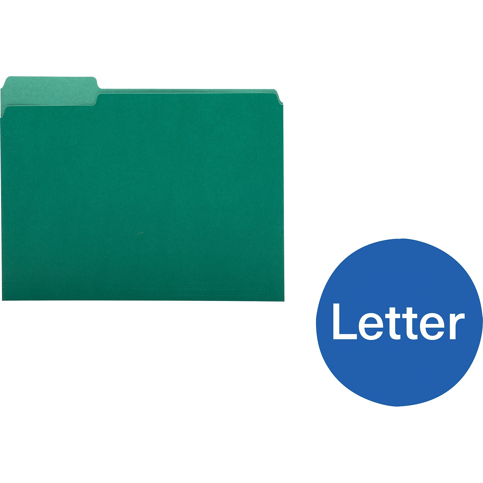 Quill Brand® Interior File Folders, 1/3-Cut, Letter Size, Bright Green, 100/Box (7391BGR)