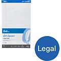 Quill Brand® Gold Signature Premium Series Legal Pad, 8-1/2 x 14, Wide Ruled, White, 50 Sheets/Pad, 12 Pads/Pack (742314)