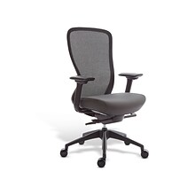 Union & Scale™ Workplace2.0™ Ergonomic Ayalon Mesh Back Fabric Swivel Task Chair, Black/Gray (UN5940