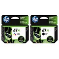 HP 67XL Black/Tri-Color High Yield Ink Cartridge, 2/Pack