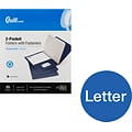 Quill Brand® 2-Pocket Folders With Fasteners Dark Blue, 25/Box (712823)