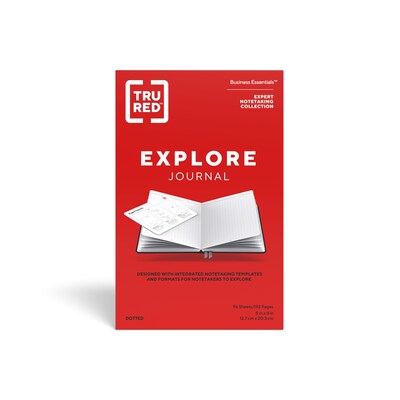 TRU RED™ Medium Explore Journal, Dotted, Black (TR58428)