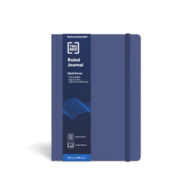 TRU RED™ Medium Hard Cover Ruled Journal, 5 1/2 x 8, Blue (TR55731)