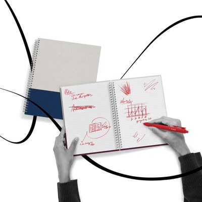 TRU RED™ Medium Hard Cover Ruled Notebook, Gray/Purple (TR55742)