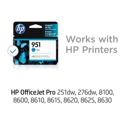 HP 951 Cyan Standard Yield Ink Cartridge   (CN050AN#140)