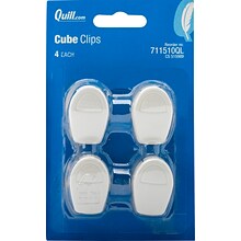 Quill Brand® Cubicle Clips, White, 4/Pack (11510-QCC)