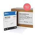 Quill Brand® Laser/Inkjet Shipping Labels, 8-1/2 x 11, White, 100 Labels (Comparable to Avery 5165 & 5353)