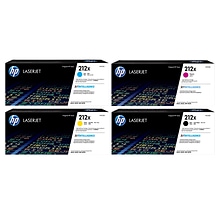 HP 212 Black/Cyan/Magenta/Yellow High Yield Toner Cartridge, 4/Pack