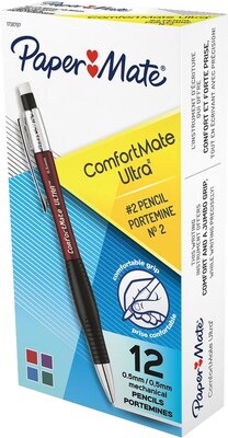 Paper Mate Comfortmate Ultra Mechanical Pencil, 0.5mm, #2 Medium Lead, Dozen (1738797)