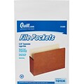Quill Brand® Reinforced File Pocket, 5 1/4 Expansion, Legal Size, Brown, 10/Box (7Q1536)