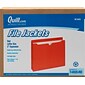 Quill Brand® Reinforced File Jacket, 2" Expansion, Letter Size, Red, 50/Box (74920RD)