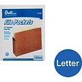 Quill Brand® Reinforced File Pocket, 3 1/2 Expansion, Letter Size, Brown, 25/Box (7Q1524)