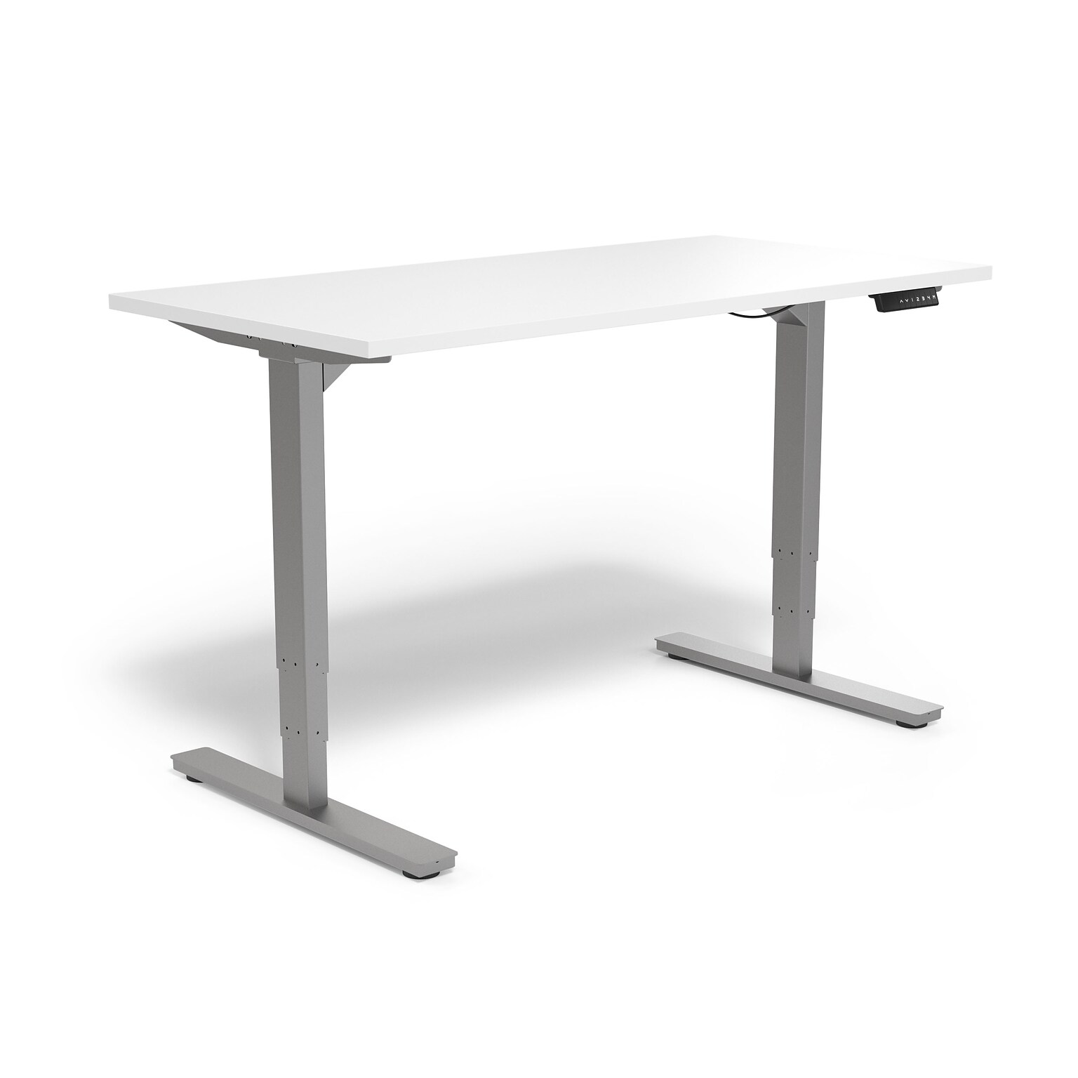 Union & Scale™ Essentials 55W Electric Rectangular Adjustable Desk, White  (UN56206)