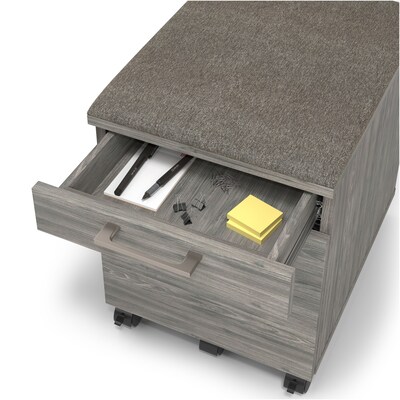 Union & Scale™ Prestige 2-Drawer Vertical File Cabinet, Mobile/Pedestal, Letter/Legal, Gray, 21" (UN56949)