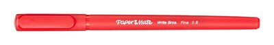 Paper Mate Write Bros. Ballpoint Pen, Fine Point, Red Ink, Dozen (3371131)