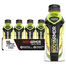 BodyArmor SuperDrink Pineapple Coconut Sports Drink, 16 Oz. Bottle, 12/Pack (100025-1.1)