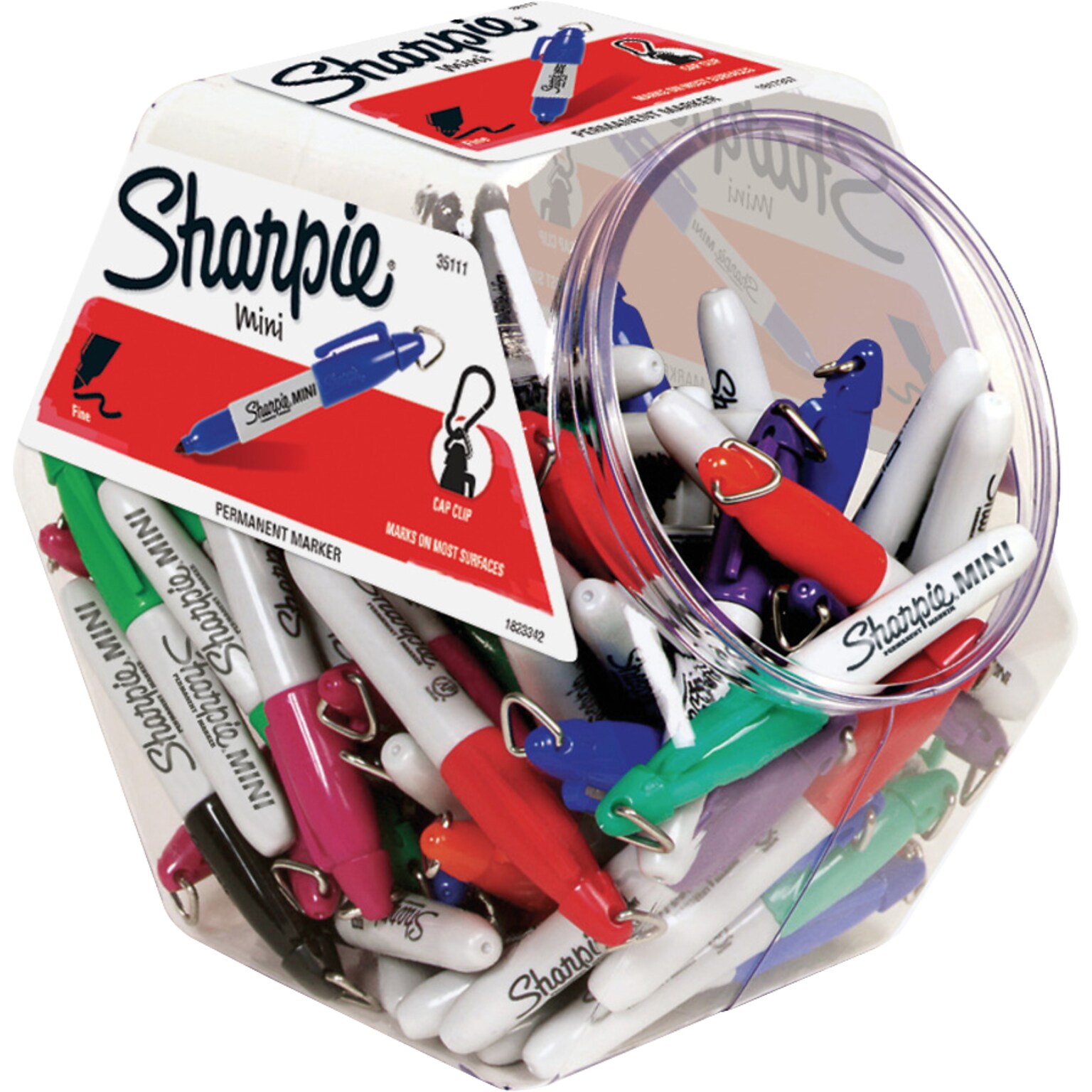 Sharpie Mini Permanent Markers, Fine Tip, Assorted, 72/Pack (35111)