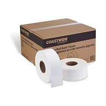 Coastwide Professional Jumbo Toilet Paper, Heavy 1-ply, White, 1000 ft./Roll, 12 Rolls/Carton (CW262