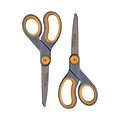 Westcott Titanium Bonded 8 Titanium Multi-Purpose/Heavy Duty Scissor, Sharp Tip, Gray/Yellow, 2/Pac