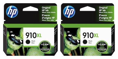 HP 910XL Black High Yield Ink Cartridges, 2/Pack