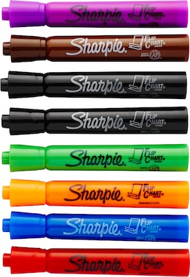 Sharpie Flip Chart Permanent Marker, Bullet Tip, Assorted, 8/Pack (22480)