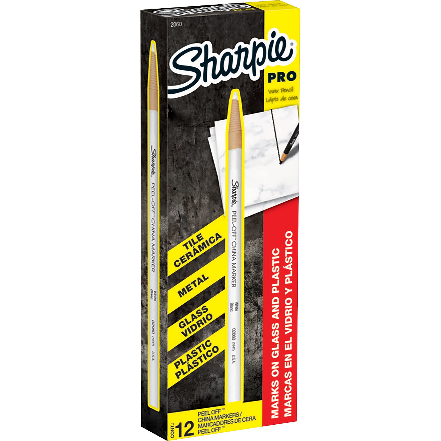 Sharpie Peel-Off China Marker, White, Dozen (02060
