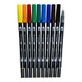 Tombow Dual Brush Primary Palette Classic Drawing Pens, Assorted, 10/Pack (64467)