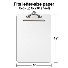 Staples® Plastic Clipboard, Letter Size, 8.8 x 12.4, Clear (10526)