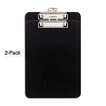 Staples® Plastic Clipboards, Letter Size, 9x 12, Black, 2/Pack (10530)