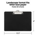 Staples® Pastic Landscape Clipboard, Letter Size, 8.8 x 12.4, Black (28526)