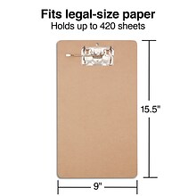 Staples ArchBoard Wood Clipboard, Legal Size, Brown (44295)