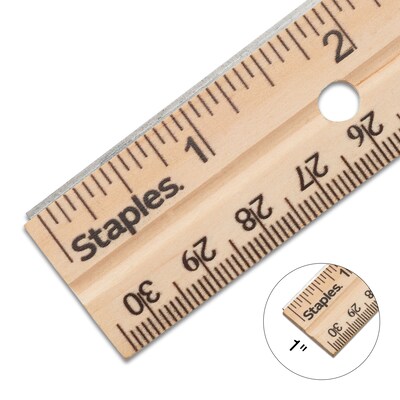 Staples 12" Wooden Imperial/Metric Ruler (51891)