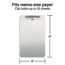 Quill Brand® Aluminum Clipboard, Memo, Silver, 10 x 6-1/4 x 1-1/8, 1/Pk