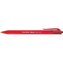 Paper Mate InkJoy 100 Retractable Ballpoint Pen, Medium Point, Red Ink, 12/Pack (1951252)