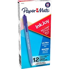 Paper Mate InkJoy 100 RT Retractable Ballpoint Pen, Medium Point, Blue Ink, Dozen (1803473)