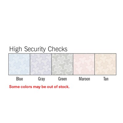 Custom High Security Laser Top Check, 1 Ply, 1 Color Printing, 8-1/2" x 11", 500/Pk