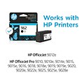 HP 962 Black Standard Yield Ink Cartridge (3HZ99AN#140),   print up to 700 pages
