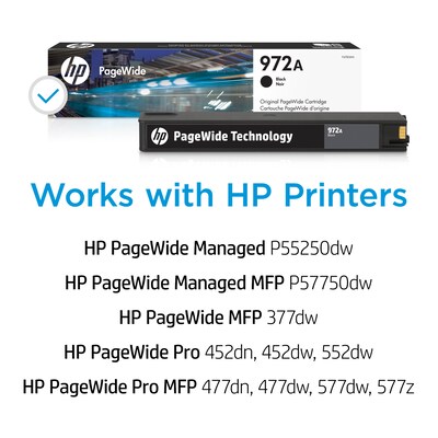 HP 972A Black Standard Yield Ink Cartridge, Print Up to 3500 Pages (F6T80AN)
