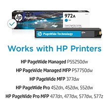 HP 972A Cyan Standard Yield Ink Cartridge (L0R86AN),  print up to 3000 pages