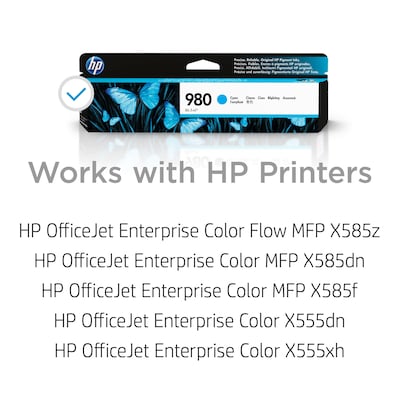 HP 980 Cyan Standard Yield Ink Cartridge   (D8J07A)