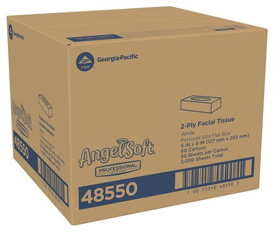 Angel Soft Professional Series Standard Facial Tissue, 2-Ply, 50 Sheets/Box, 60/Carton (48550)