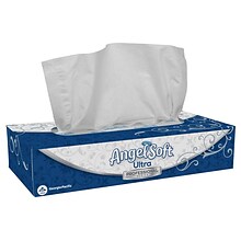 Angel Soft Ultra Professional Series Standard Facial Tissues, 2-Ply, 125 Sheets/Box, 10 Boxes/Pack (