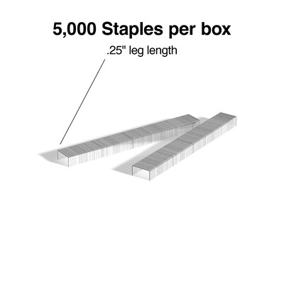 Two Each TRU RED™ Standard Staples, 1/4" Leg Length, 5000 Staples/Box (TR58090)
